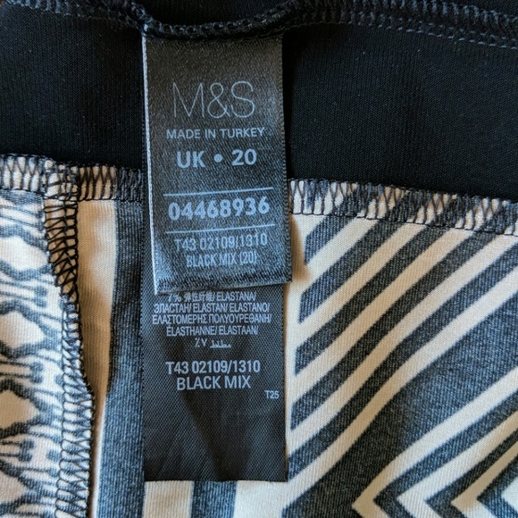 Long stretchy tunic black/cream/brown print - Picture 8 of 8